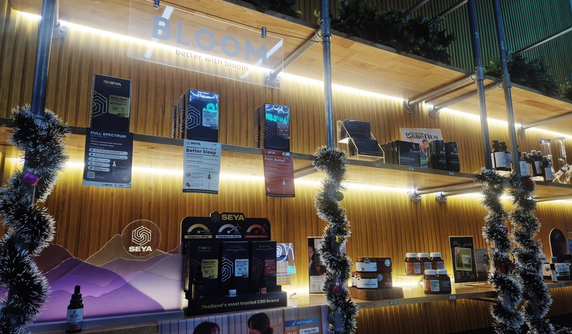 Interior display area at Siam Green Cannabis Co Phrom Phong Bangkok