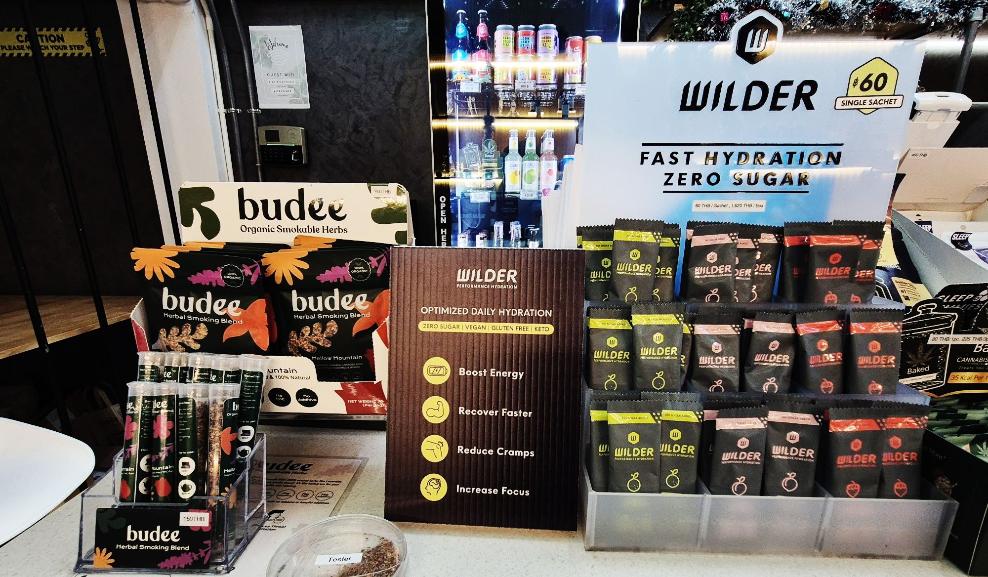 Budee organic herbal smoking blend at Siam Green Cannabis Co Bangkok