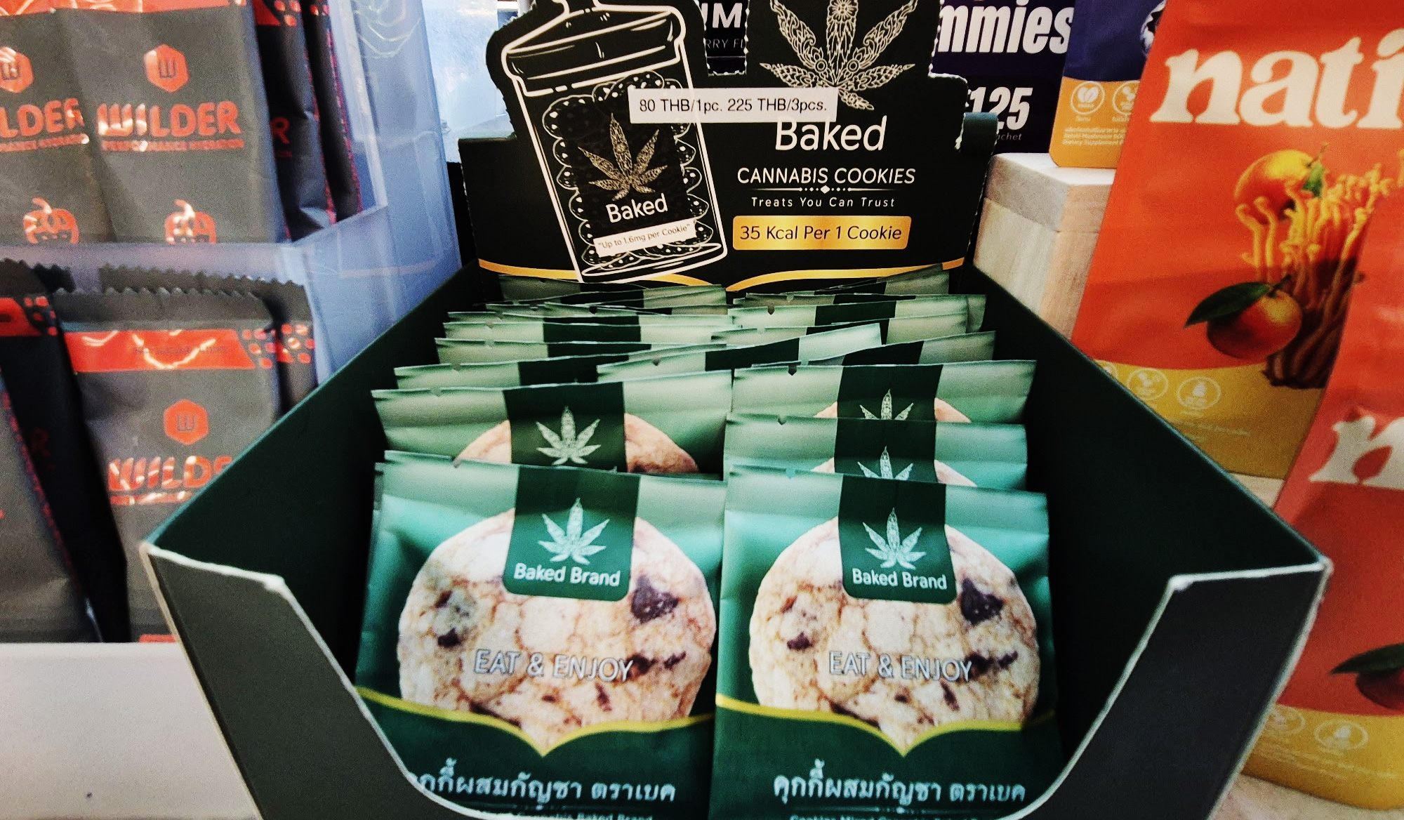 WILDER zero sugar electrolyte hydration powder sachets at Siam Green Bangkok