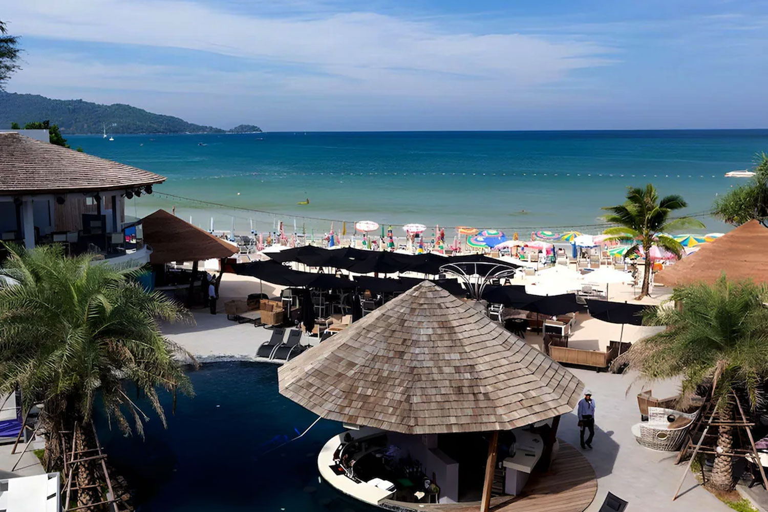 Kudo Hotel and Beach Club pool and beachfront