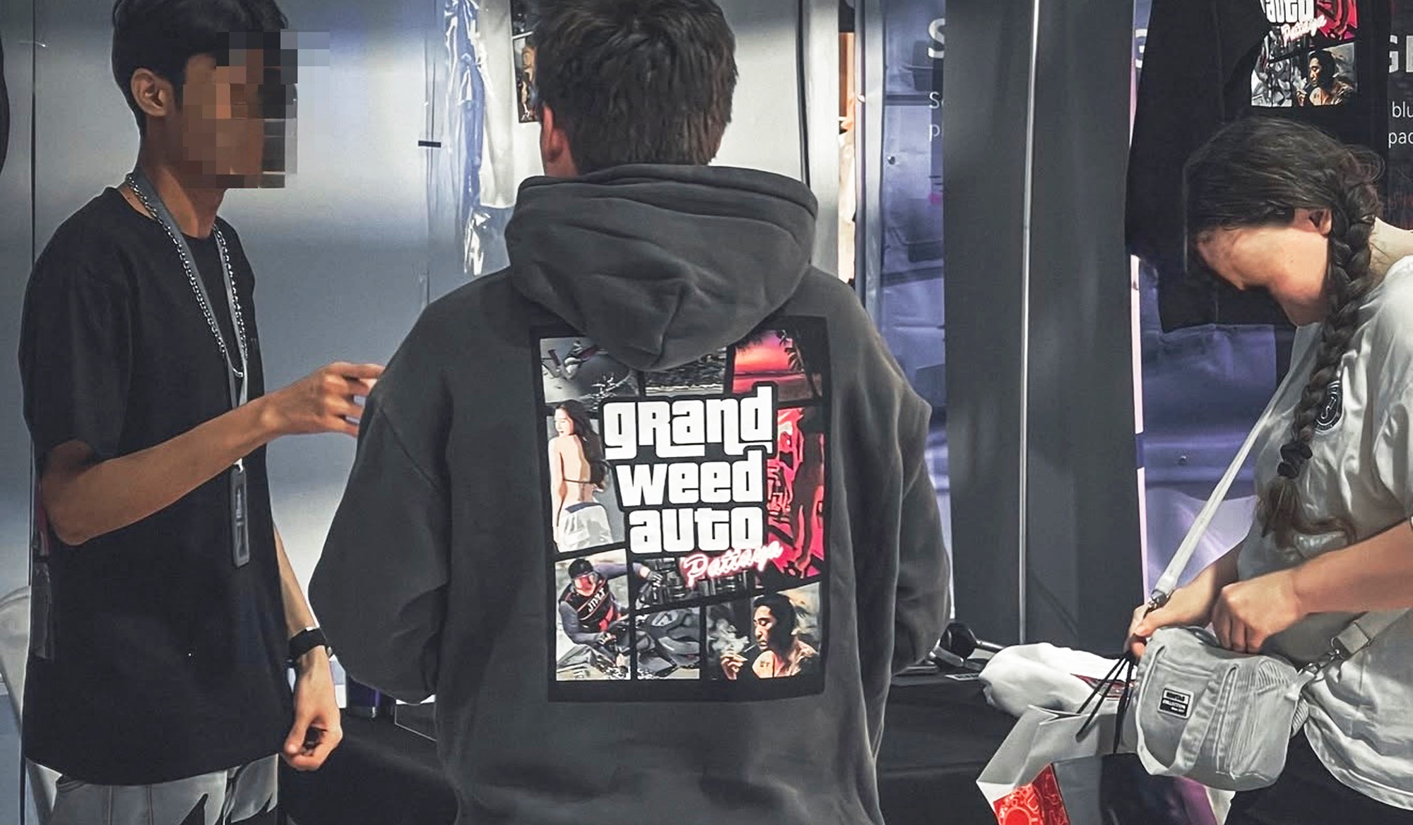 Original apparel at TAIMATON cannabis dispensary — Pattaya-exclusive T-shirts with anime-inspired designs