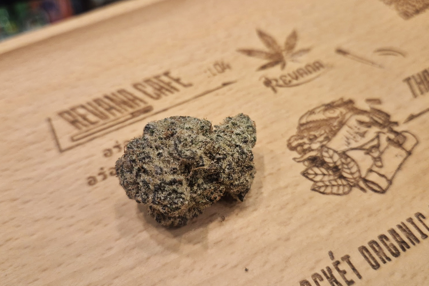 Medical Mass CBD strain flower at Revana Café Silom — a CBD-dominant cannabis variety available in Bangkok's Silom district