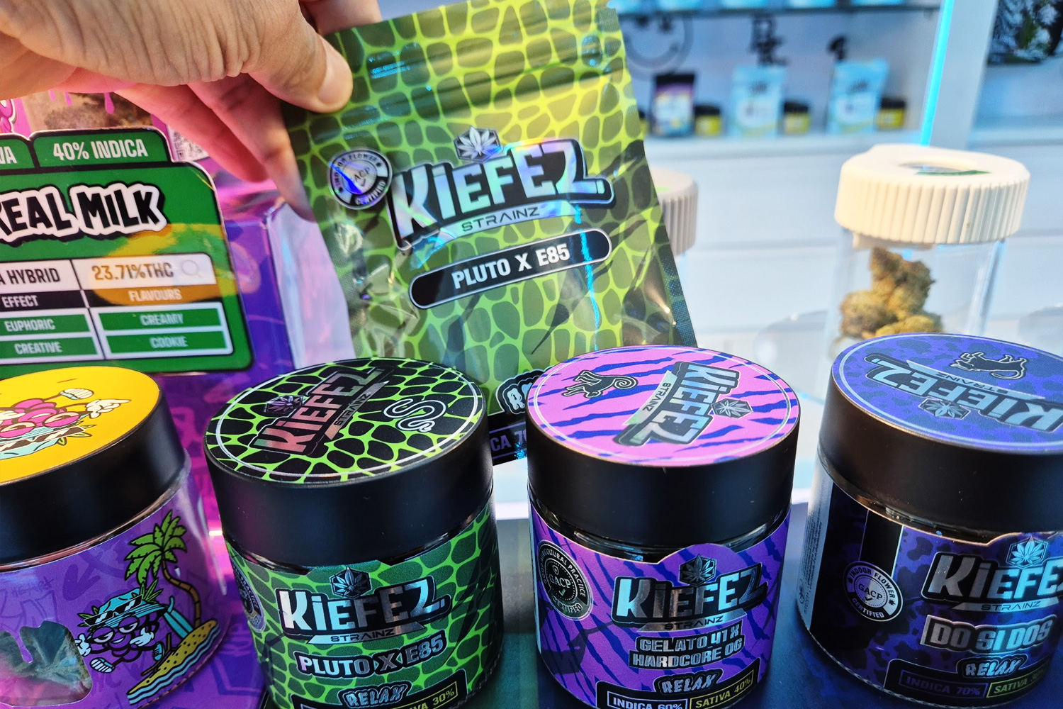Kiefez Strainzフラワーラインナップ|Pluto x E85・Gelato 41 x Hardcore OG・Do Si Dos|GACP認証大麻バンコク