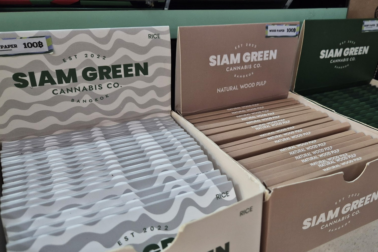 Siam Green Cannabis Co original rolling papers rice wood hemp
