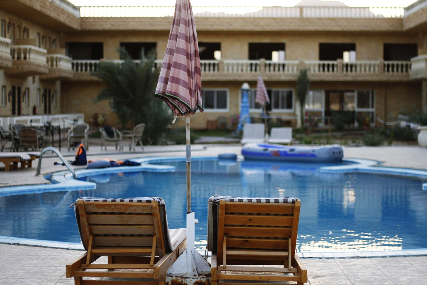 Hotel balcony outdoor cannabis smoking pool