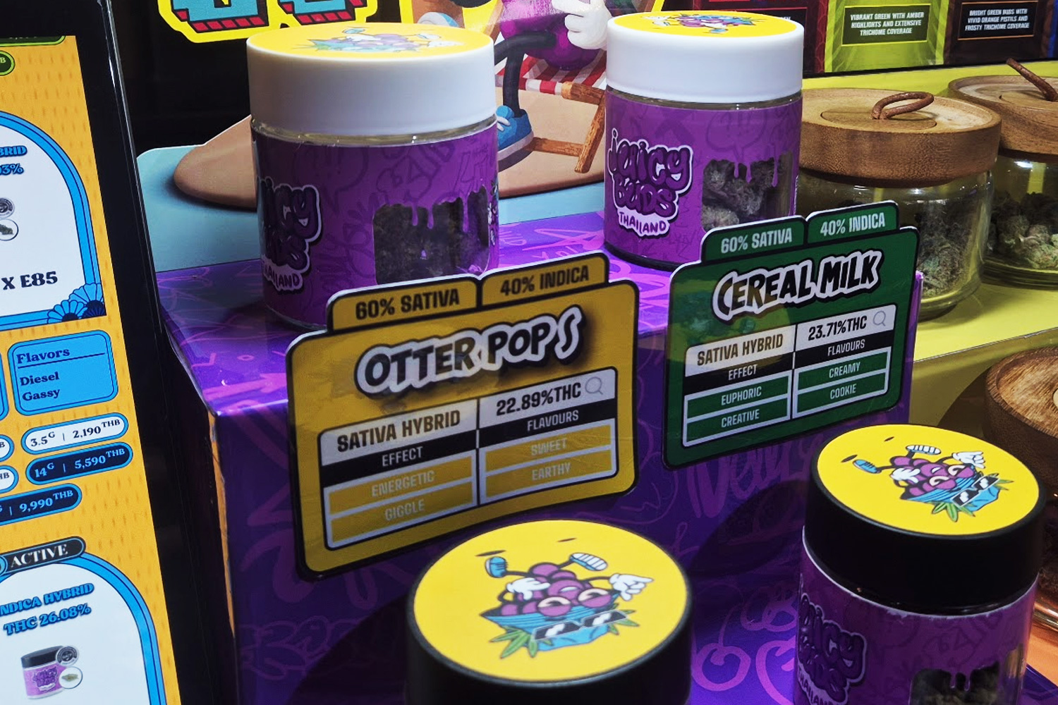 Prepack Flowers 個包装フラワー｜OG DistributionのKiefez・Juicy Buds・Lucky Luke'sブランドのパッケージと中身