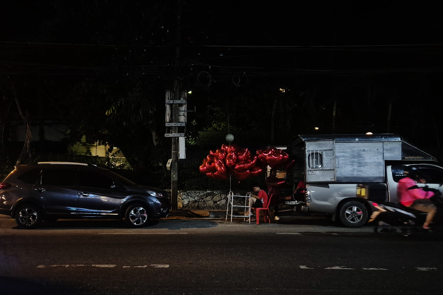 Walking back through Pattaya at night after a full day