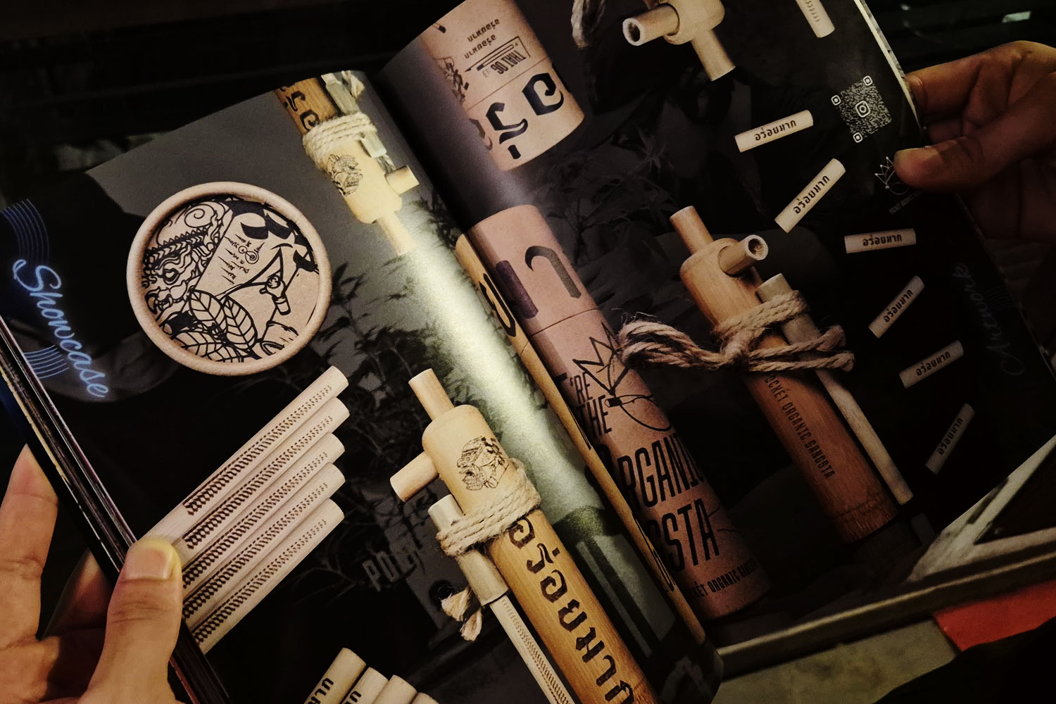 NOWORNEVERMAGAZINEに掲載されたOrganic Gangstaの竹製喫煙器具